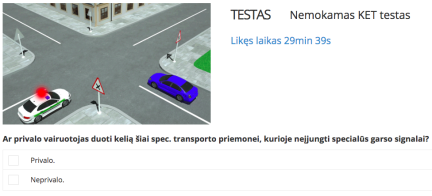 nemokamas ket testas regitros egzamine