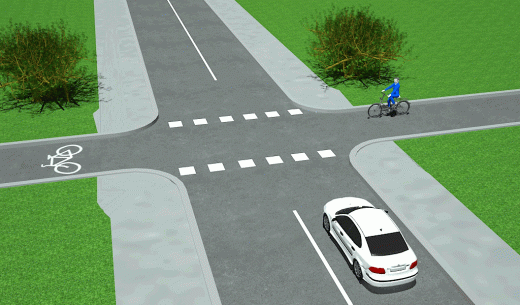 Testas dviračio vairuotojams - sankryza dviratininkas automobilis