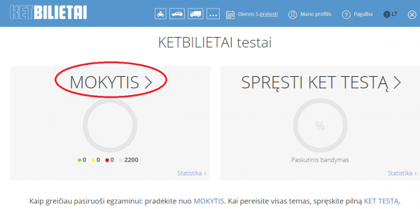 Mokytis vairavimo egzamino klausimus ir testus