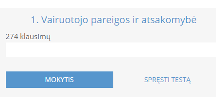 Testas iš vairavimo teorijos temos